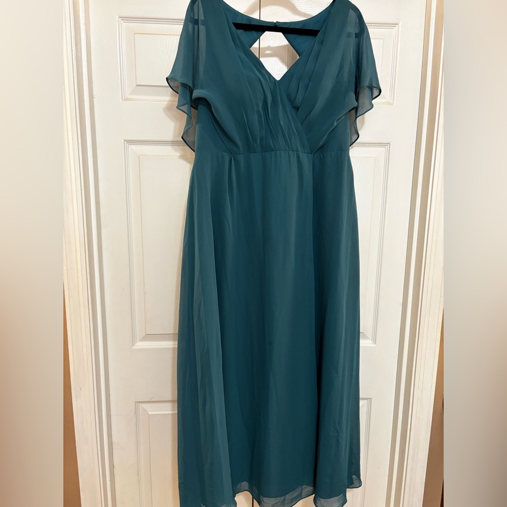 Azazie Deep Teal woman’s Maxi Dress - Picture 3 of 10
